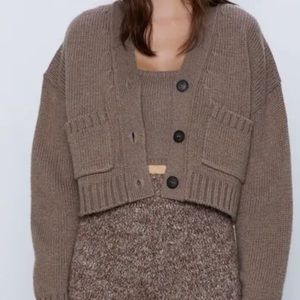 Zara knit cardigan set